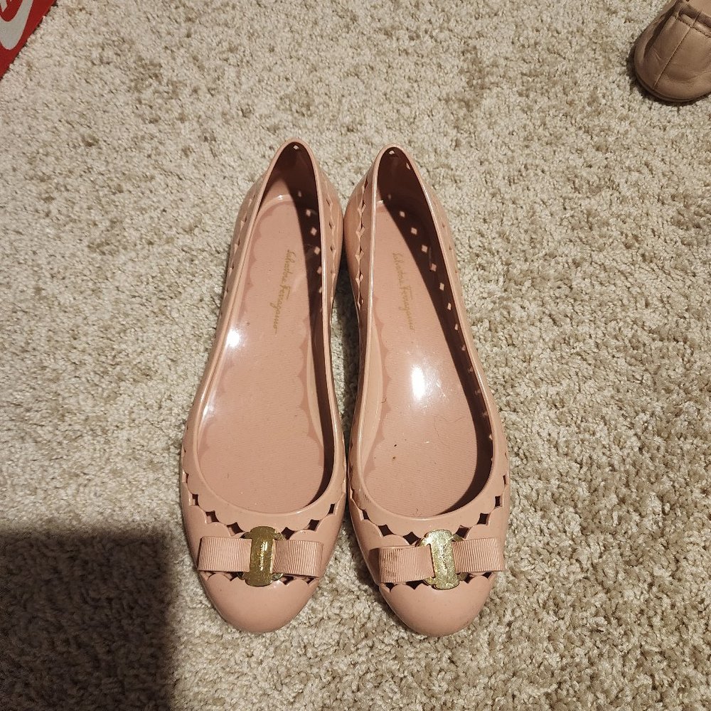 Ferragamo ballet flats rubber